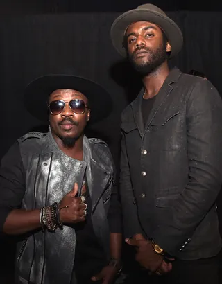 The Crossroads - Anthony Hamilton and Gary Clark Jr. look somber after performing a tribute to the Charleston 9 and others we lost in the past year. (Photo: Jason Kempin/BET/Getty Images for BET)