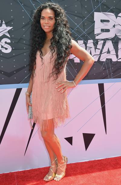 B. Scott - The TV personality (in Haute Hippie) is radiant in soft shades of pink fringe, and those curls are everything! (Photo: Earl Gibson/BET/Getty Images for BET)