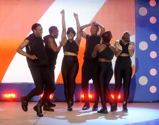 And the Winner Is... - W.O.W. All Star Dance Team Dancers on Pointe at 106 &amp; Park, August 20, 2012. (Photo: John Ricard / BET)