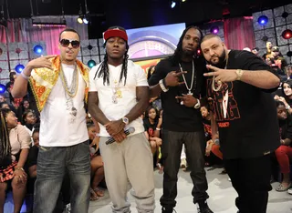 Twos Up - French Montana, Ace Hood, Mavado and DJ Khaled at 106 &amp; Park, August 20, 2012. (Photo: John Ricard / BET)