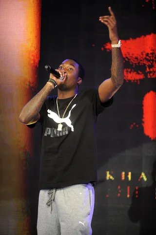 Battleground - As a kid, Meek would rap here and there, but the emcee didn't start taking his art seriously until he lost a rap battle at the age of 12. From that point on, Meek made it his mission to be a beast, learning a thing or two from his uncle and Philly hip hop legend Grandmaster Nell. (Photo: John Ricard / BET)