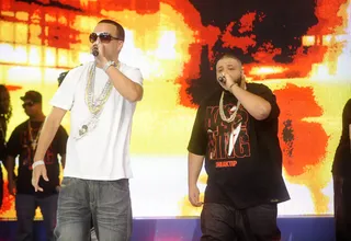 French Montana - French Montana joins DJ Khaled for soundcheck at 106 &amp; Park, August 20, 2012. (Photo: John Ricard / BET)