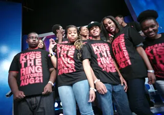 Kiss the Ring, Again - DJ Khaled fans at 106 &amp; Park, August 20, 2012. (Photo: John Ricard / BET)