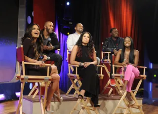 Oh My Goodness - Rocsi Diaz with the cast of Sparkle at 106 &amp; Park, August 16, 2012. (Photo: John Ricard / BET)