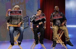 Guess Who Won? - Freestyle Friday judges Juvenile, Araab Muzik and Hitboy decide in favor of Diggs at 106 &amp; Park, August 17, 2012. (Photo: John Ricard / BET).