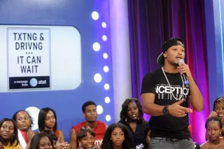 And This Video... - Romeo reminds everyone to not text and drive at 106 &amp; Park, August 15, 2012. (Photo: John Ricard / BET)