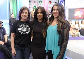 Sparkle Contest Winner - Rocsi Diaz with Bianca Jade at 106 &amp; Park, August 16, 2012. (Photo: John Ricard / BET)