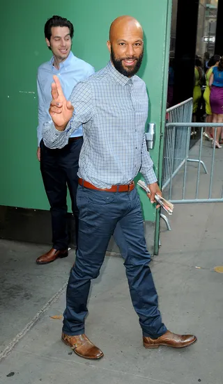 Top of the Morning - Rapper-actor Common sports a shaggy beard left over from his role as Elam Ferguson on season two of AMC's Hell on Wheels. Here he's spotted making his way out of the Good Morning America studios in NYC.(Photo: Hall/Pena, PacificCoastNews.com)