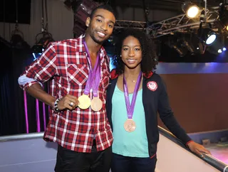 I See You - Cullen Jones and Lia Neal in the Crow's Nest at 106 &amp; Park, August 13, 2012. (Photo: John Ricard / BET)