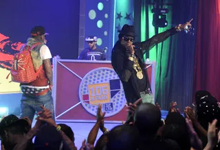 Boiiiiiiiii - 2 Chainz and Cap-One perform at 106 &amp; Park, August 13, 2012. (Photo: John Ricard / BET)