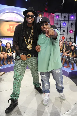 My Brutha - Scarface with 2 Chainz and Rocsi Diaz at 106 &amp; Park, August 13, 2012. (Photo: John Ricard / BET)