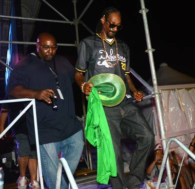 Trippin' All Over the World - Snoop Dogg finishes a performance at Arenile Reload in Naples, Italy, just days after being arrested in Sweden for suspected driving under the influence. &nbsp;(Photo: WENN.com)