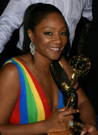 Tiffany Haddish - Tiffany Haddish won the 2018 Emmy Award for the Best Guest Actress: Comedy for her role in&nbsp;Saturday Night Live.&nbsp; (Photo: NICK AGRO/AFP/Getty Images)