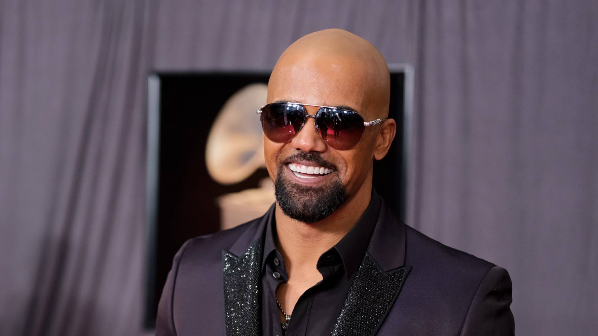 Shemar Moore on the red carpet at THE 60TH ANNUAL GRAMMY AWARDS