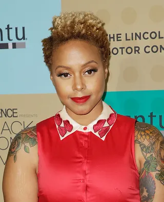 Chrisette Michele  - The singer’s natural hair always has the healthiest shine. We’re feelin’ her signature honey brown color and how she updates the style by shaving one side.  (Photo: Brian To/WENN.com)
