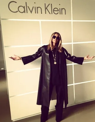 Too Cool - The singer truly understands how to compliment her growing frame. She can never go wrong in all black and keeps the look fresh with the addition of a slick leather trench coat for drama and gold jewelry for shine.  (Photo: Ciara via Instagram)&nbsp;