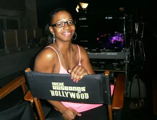 Special Chair - La'Trinda got to view some of the action from the special director's chair.  (Photo: BET)