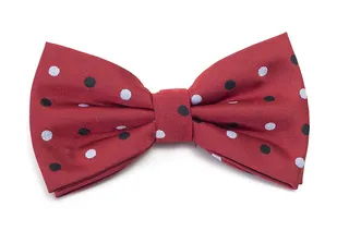 Venetto Collection Red Polka-Dot Bow Tie - For the stylish fella with a wardrobe more impressive than yours — get him a quirky bow tie and watch him put his neck-wear to work.  (Photo: Venetto Collection)