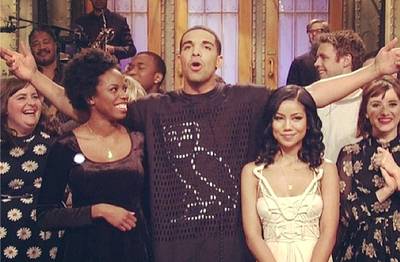 Jhene Aiko @jheneaiko - Singer Jhené Aiko is making her rounds of her first network TV appearances, including this stop by SNL with Drake and the show's newest cast member, Sasheer Zamata.(Photo: Jhene Aiko via Instagram)