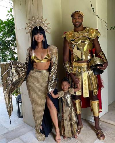 Tristan Thompson, Khloe Kardashian, And Baby True - It would appear that all is well with&nbsp;Khloe Kardashian&nbsp;and&nbsp;Tristan Thompson. Spotted celebrating Halloween with their 2-year-old daughter&nbsp;True, the on-again-off-again couple seemed to be in good spirits as they showed off their custom costumes as a family.&nbsp;The trios even coordinated their looks. &quot;Mommy and Tutu make me look good in these pics,&quot; Tristan captioned the photos on Instagram.&nbsp; What do you think of their “Cleopatra, Mark Antony, and Royal Highness True” costumes? Tristan Thompson Instagram