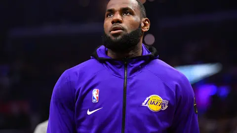 LOS ANGELES, CA - MARCH 08: Los Angeles Lakers Forward LeBron James (23) looks on before a NBA game between the Los Angeles Lakers and the Los Angeles Clippers on March 8, 2020 at STAPLES Center in Los Angeles, CA. (Photo by Brian Rothmuller/Icon Sportswire via Getty Images)