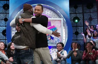 One Love - Young Jeezy takes the stage with Terrence J at 106 &amp; Park, February 17, 2012. (Photo: John Ricard / BET)