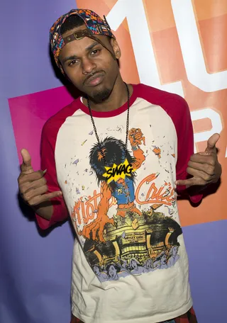 In the Mix - Freestyle Friday contestant Kris Payne, winner of Battle #2, at 106 &amp; Park, February 17, 2012. (Photo: John Ricard / BET)