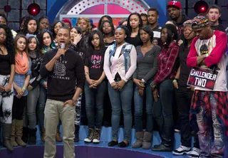 The Crowd Loves It - Terrence J preps Freestyle Friday contestants for battle at 106 &amp; Park, February 17, 2012. (Photo: John Ricard / BET)