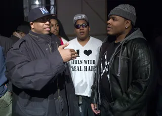 Real Talk - DJ Premier gives advice to J.Dose for future battles at 106 &amp; Park, February 17, 2012. (Photo: John Ricard / BET)