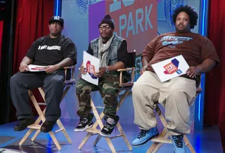 Here Comes the Judge - Freestyle Friday judges DJ Premier, Ron Browz and Bone Crusher at 106 &amp; Park, February 17, 2012. (Photo: John Ricard / BET)