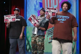 Give It to Dolo - Freestyle Friday judges DJ Premier, Ron Browz and Bone Crusher decide for Dolo Chillin at 106 &amp; Park, February 17, 2012. (Photo: John Ricard / BET)