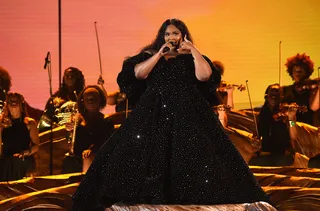 Lizzo's shimmering sheer pink leotard is absolutely fabulous