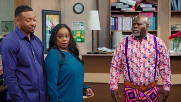 Leeah, Jeremy, and Mr. Brown on Tyler Perry's Assisted Living on BET 2020.