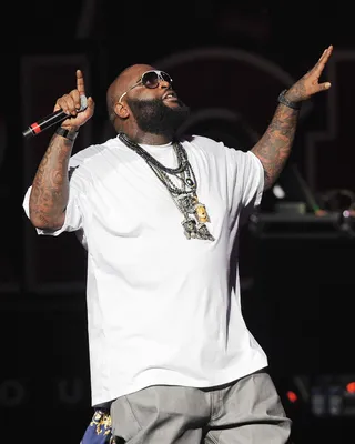 Rick Ross (@rickyrozay) - Who's the bawse?TWEET: "We run tings..tings don't run we"(Photo by Jeff Daly/PictureGroup)