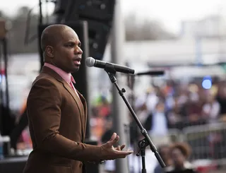 Gospel Classics - Kirk Franklin&nbsp;and his choir hit the stage with some of his classic gospel tunes to kick off the concert in Selma.&nbsp;(Photo: Ty Wright/BET)