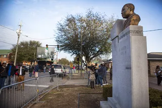 Monumental - This Martin Luther King Jr. monument sits directly outside of the Brown Chapel AME Church.&nbsp;(Photo: Ty Wright/BET)