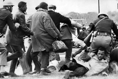 Bloody Sunday - On March 7, 1965, 600 civil rights demonstrators set out to march across the Edmund Pettus Bridge from Selma to Montgomery, Alabama, to protest efforts to deny Blacks their right to vote. The march was aborted when participants were brutally attacked by state and local policemen, forcing them to retreat. On March 21, however, thousands of marchers successfully crossed the bridge.&nbsp;(Photo: AL.COM/Landov)