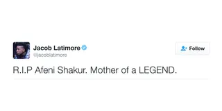 Jacob Latimore, @jacoblatimore - The actor and singer is clearly a fan of Afeni's late son.(Photo: Jacob Latimore via Twitter)