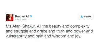 Brother Ali, @BrotherAli - The underground rapper shares some beautiful words about Ms. Shakur.(Photo: Brother Ali via Twitter)