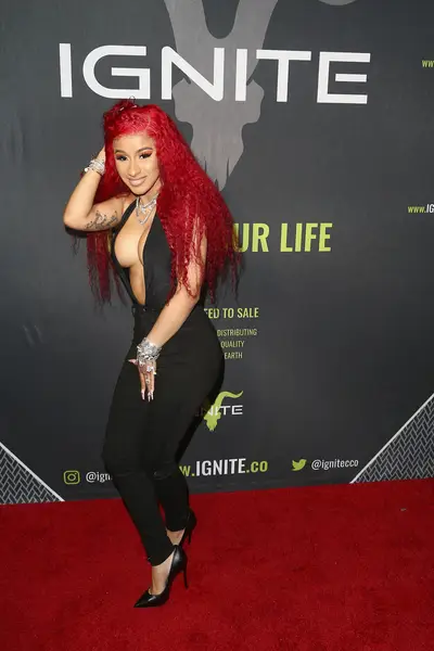 Cardi B - Red Hot Cardi! Cardi B pulled out this fire engine red unit to attend and perform at the&nbsp;Ignite Angels and Devils Pre-Valentine's Day Party (Photo: Tommaso Boddi/Getty Images for Ignite).