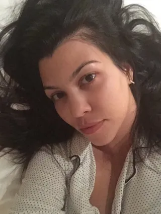 Kourtney Kardashian @kourtneykardash - The Keeping Up With the Kardashians star shares a nighttime pic before bed—after wiping off her beat face.  (Photo: Kourtney Kardashian via Instagram)