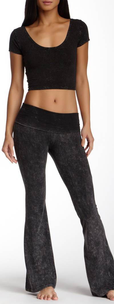 Electric Yoga Acid Wash Fold-Over Yoga Pant ($26) - You know those yoga pants that you spend more time wearing outside of class? We have a strong feeling this awesomely flared, acid-wash pick will become just that.  (Photo: Electric Yoga)