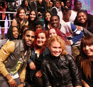 Married to the Fans - Jason Derulo (L) poses for a picture with the audience on 106. (Photo: Bennett Raglin/BET/Getty Images for BET)