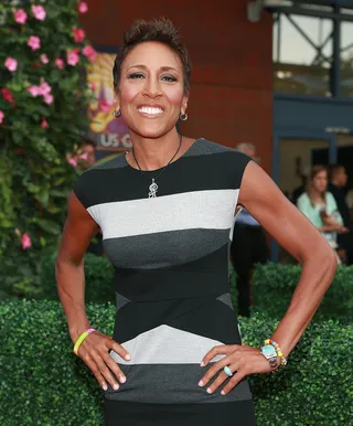 Robin Roberts - In December 2013, GMA's Robin Roberts celebrated an important 100 day-milestone after undergoing a blood marrow transplant. In a Facebook post, she thanked her friends, family and officially came out when she said &quot;my long time girlfriend, Amber.&quot; The two have been together for over 16 years. &nbsp;(Photo by Robin Marchant/Getty Images)