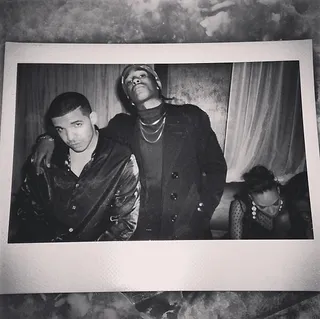 Drake @champagnepapi - Drake and A$AP Rocky share a &quot;VERY VERY RARE&quot; moment in this throwback flick.(Photo: Drake via Instagram)