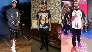 High Fashion Streetwear  - New Kids on the block A$AP Rocky, Big Sean and Tyga collectively have an affection for edgy streetwear with emphasis on accessories and details. Balenciaga jackets, Cartier frames, herringbone gold chains, custom snakeskin snapbacks and Jordans to match.  (Photos from left: Michael Loccisano/Getty Images, Bennett Raglin/BET/Getty Images for BET, John Ricard / BET)