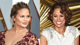 Chrissy Teigen Throws Shade at Stacey Dash for Us - Chrissy Teigen appeared to cringe during Stacey Dash’s surprise appearance on stage at the Oscars. She posted her sentiments on Twitter.(Photos from left: Ethan Miller/Getty Images, Kevin Winter/Getty Images)