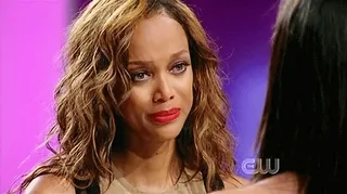 In My Feelings - When you found out Tyra’s not returning as the show’s host. (She said she’s focusing on her other business ventures.) (Photo: The CW)