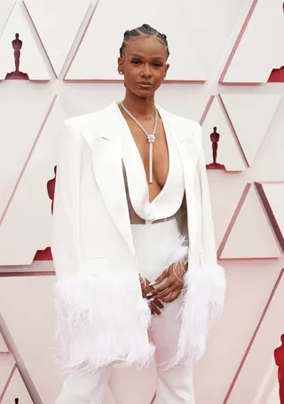 Tiara Thomas - Tiara Thomas served up magic with her cornrows at the 2021 Oscars.&nbsp; (Photo by Chris Pizzelo-Pool/Getty Images)