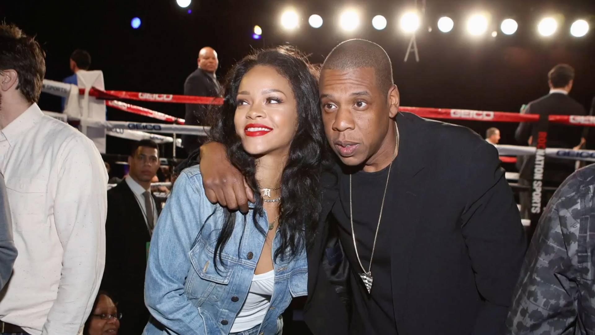 Rihanna and Jay-Z on BET BUZZ 2020.